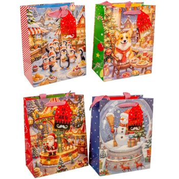 Ajándék tasak kari mintával 23x18cm