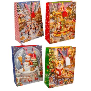 Ajándék tasak kari mintával 40x30cm