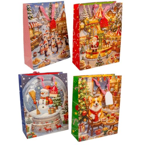 Ajándék tasak kari mintával 40x30cm