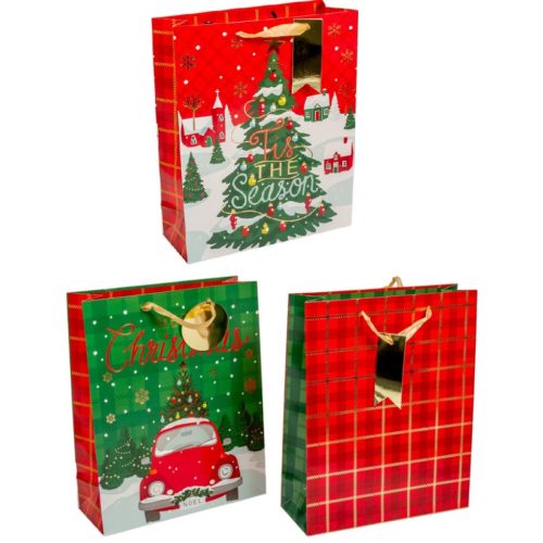 Ajándék tasak kari mintával 32x26cm