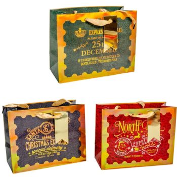 Ajándék tasak fekvő  kari mintával 18x23cm