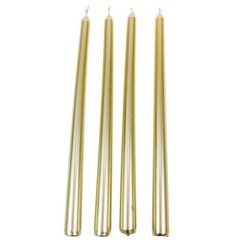 Metál szálas gyertya arany 30cm 4db/csom (db ár)