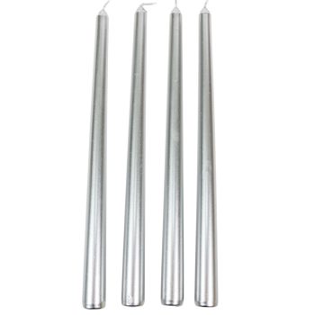 Metál szálas gyertya ezüst 30cm 4db/csom (db ár)