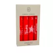 Karácsonyi mintás szálas gyertya piros 16cm 4db/csom (db ár)