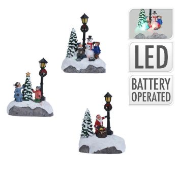 Téli jelenet LED-es műa. M13cm