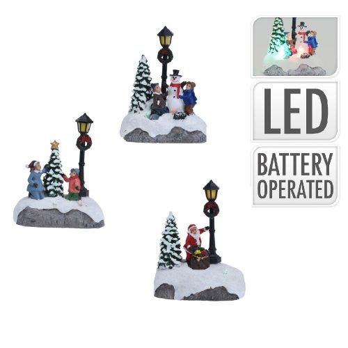 Téli jelenet LED-es műa. M13cm