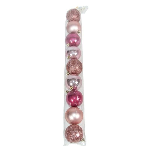 Műanyag gömb új pink 6cm 9db-os csomag