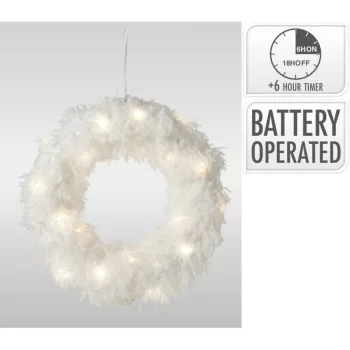  Koszorú szőrös LED-es időzítős elemes (elem nélkül) D31cm