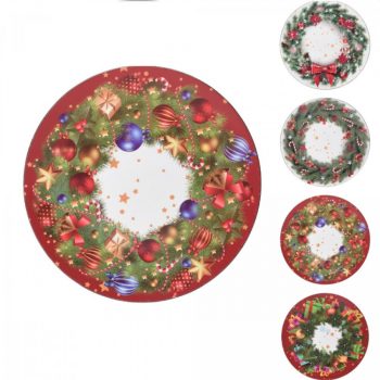 Műanyag tál karácsonyi mintával D33cm