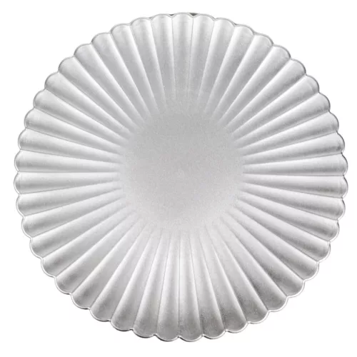 Műanyag tányér fényes ezüst D33cm