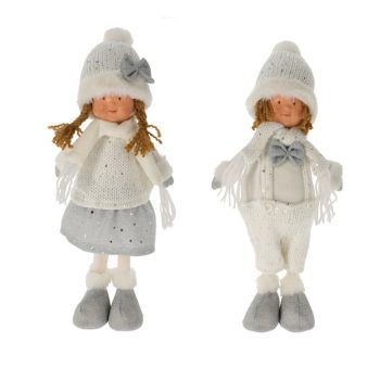 Gyerek kötött sállal álló fehér-ezüst M38cm