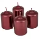 Metál adventi gyertya 40x60 mm bordó 12db/csom (db ár)