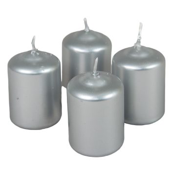 Metál adventi gyertya 40x60 mm ezüst 12db/csom (db ár)