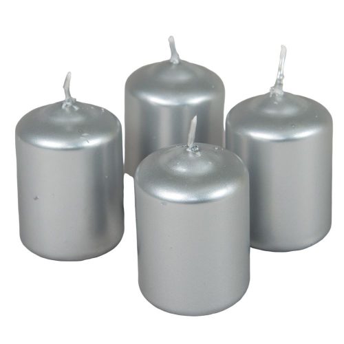 Metál adventi gyertya 40x60 mm ezüst 12db/csom (db ár)
