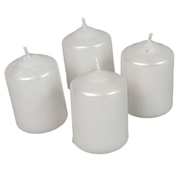 Metál adventi gyertya 40x60 mm fehér 12db/csom (db ár)