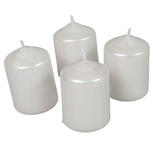Metál adventi gyertya 40x60 mm fehér 12db/csom (db ár)