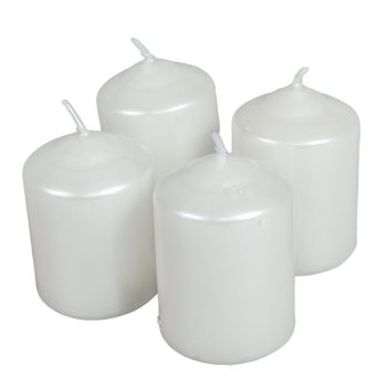Metál adventi gyertya 40x60 mm fehér 4db/csom (db ár)