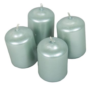 Metál adventi gyertya 40x60 mm jégkék 12db/csom (db ár)