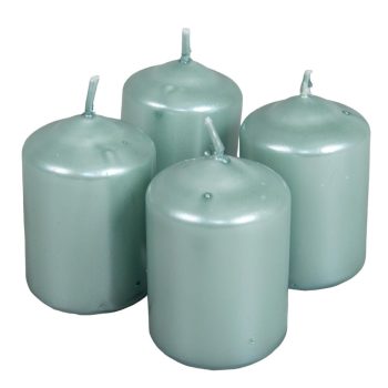 Metál adventi gyertya 40x60 mm jégkék 4db/csom (db ár)