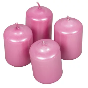   Metál adventi gyertya 40x60 mm rózsaszín 12db/csom (db ár)