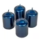 Metál adventi gyertya 40x60 mm sötétkék 12db/csom (db ár)