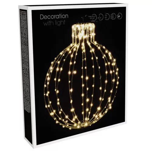 Stilizált gömb 180 LED-es adapteres időzítős 35cm