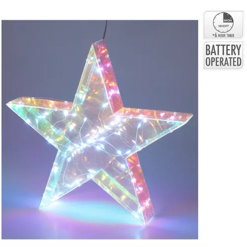 Csillag irizidáló 50 LED-es elemes időzítős M40cm