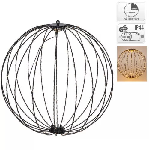 Gömb 320 LED-es időzítős adapteres extra meleg 50cm