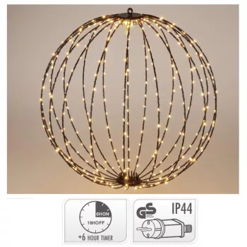 Gömb 240 LED-es időzítős adapteres meleg 40cm
