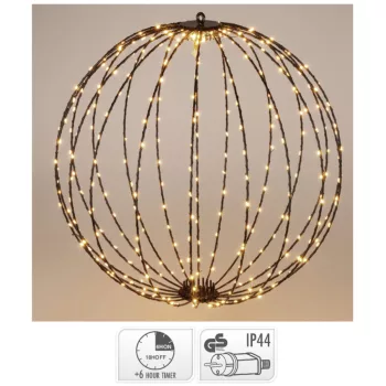 Gömb 320 LED-es időzítős adapteres meleg 50cm