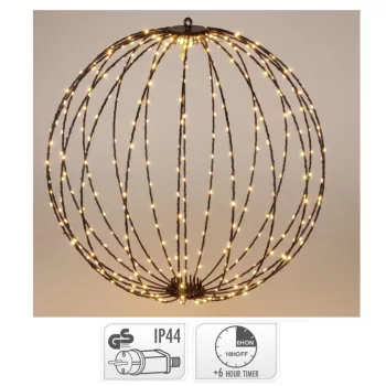 Gömb 400 LED-es időzítős adapteres meleg 60cm