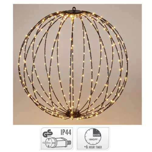 Gömb 400 LED-es időzítős adapteres meleg 60cm