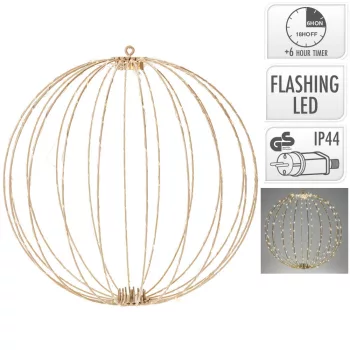 Gömb 320LED-es időzítős flash adapteres taupe 50m