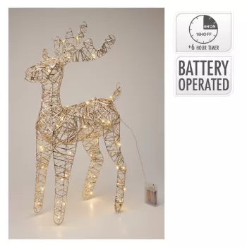 Vessző szarvas 60 LED-es elemes időzítős 60cm