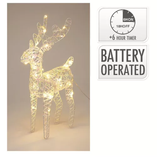 Szarvas 30 LED-es irizáló elemes (elem nélkül) időzítős M37cm