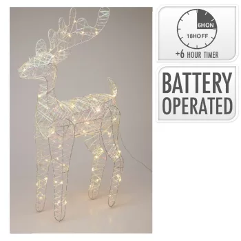   Szarvas 60 LED-es elemes (elem nélkül) irizáló fehér M60cm