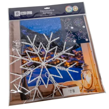   Karácsonyi hóember figura sziluett LED-es elemes (elem nélkül) multi 42cm