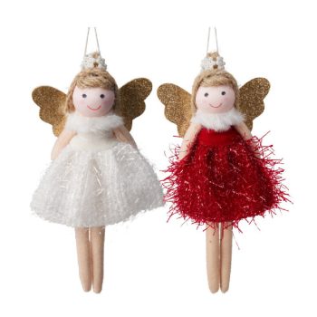 Angyal akasztós textil 17cm