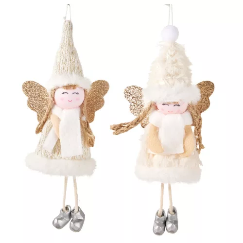 Angyal akasztós dísz textil 18cm