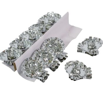   Gyertyatartó szálas gyertyához csipeszes ezüst 4cm 10db-os