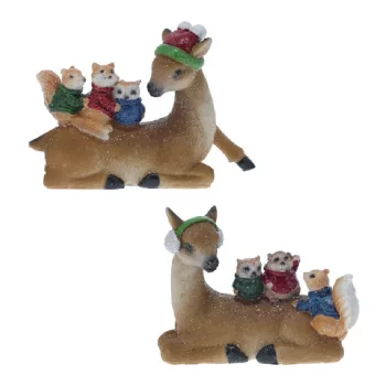 Őzike állatokkal a hátén poly M