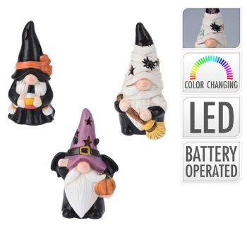 Halloween kalapos manó LED-es ker M14,5cm