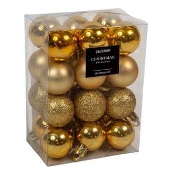 Műanyag gömb arany 3cm 24db-os