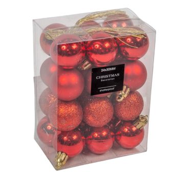 Műanyag gömb piros 3cm 24db-os