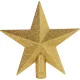 Csillag csúcsdísz glitteres arany19cm 