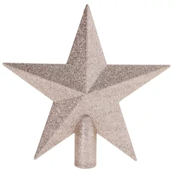 Csillag csúcsdísz glitteres fehér 19cm 