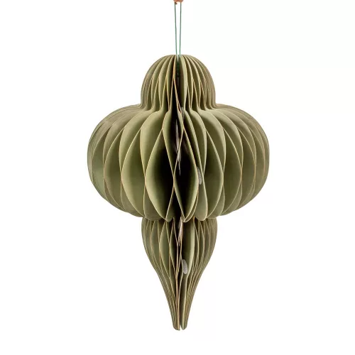 Papír lampion jégcsap akasztós zöld 40cm