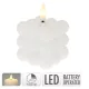 Golyós kocka gyertya fehér LED-es időzítős elemes (elemmel) 6x6cm