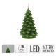 Fenyő gyertya LED-es időzítős elemes (elem nélkül) zöld M17cm