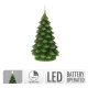 Fenyő gyertya LED-es időzítős elemes (elem nélkül) zöld 17cm